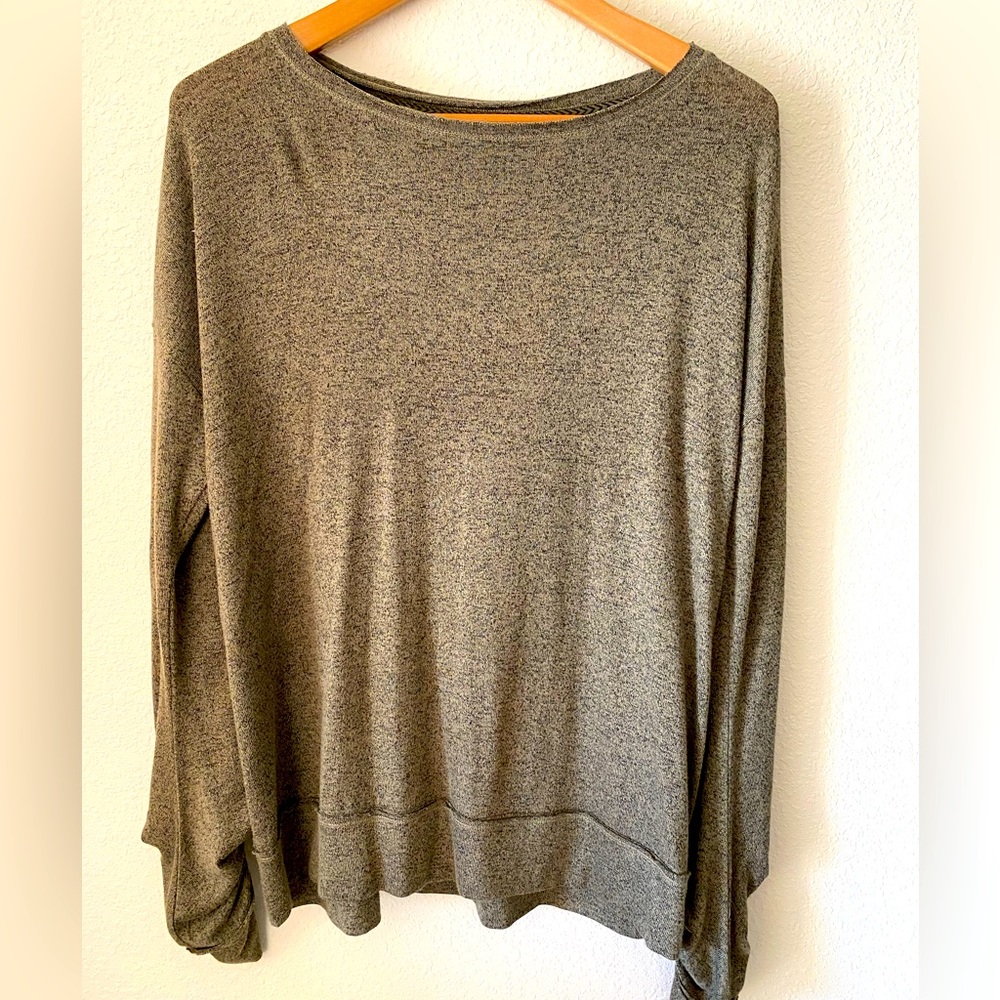 Olive colored long sleeve shirt. Size L